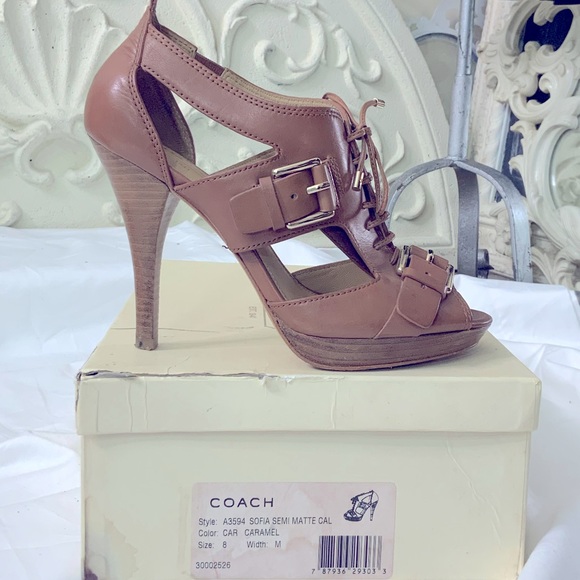 Coach Sofia Platform Sandal in Caramel Matte - Picture 12 of 13